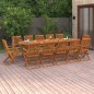 vidaXL Set de comedor de jardín 13 piezas madera maciza de acacia vidaXL Set de comedor de jardín 13 piezas madera maciza de acacia