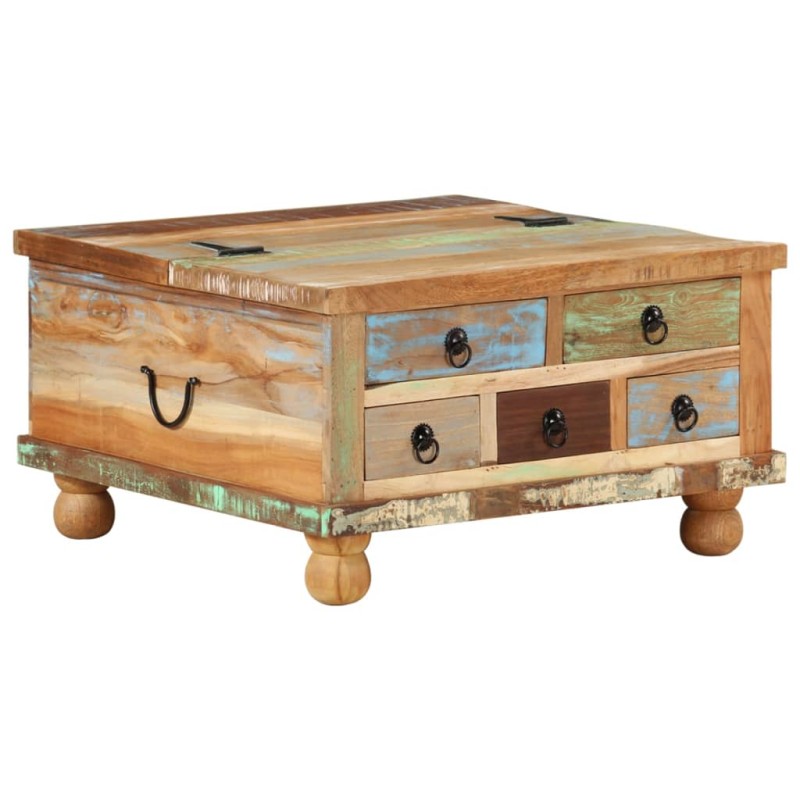 vidaXL Mesa de centro de madera maciza reciclada 70x70x38 cm vidaXL Mesa de centro de madera maciza reciclada 70x70x38 cm