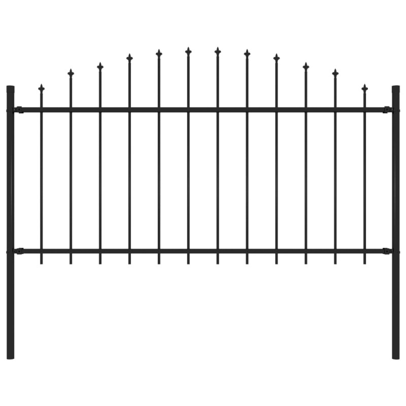 vidaXL Valla de jardín con puntas acero negro (1,25-1,5)x1,7 m vidaXL Valla de jardín con puntas acero negro (1,25-1,5)x1,7 m