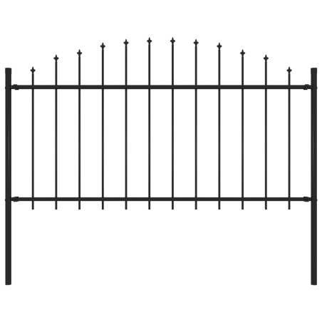 vidaXL Valla de jardín con puntas acero negro (1,25-1,5)x1,7 m