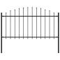vidaXL Valla de jardín con puntas acero negro (1,25-1,5)x1,7 m vidaXL Valla de jardín con puntas acero negro (1,25-1,5)x1,7 m