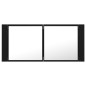 vidaXL Armario espejo de baño con luz LED acrílico negro 100x12x45 cm vidaXL Armario espejo de baño con luz LED acrílico negro 100x12x45 cm