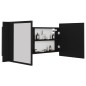 vidaXL Armario espejo de baño con luz LED acrílico negro 100x12x45 cm vidaXL Armario espejo de baño con luz LED acrílico negro 100x12x45 cm