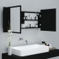 vidaXL Armario espejo de baño con luz LED acrílico negro 100x12x45 cm vidaXL Armario espejo de baño con luz LED acrílico negro 100x12x45 cm