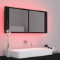 vidaXL Armario espejo de baño con luz LED acrílico negro 100x12x45 cm vidaXL Armario espejo de baño con luz LED acrílico negro 100x12x45 cm