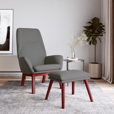 vidaXL Sillón de relax con taburete tela gris claro
