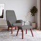 vidaXL Sillón de relax con taburete tela gris claro vidaXL Sillón de relax con taburete tela gris claro
