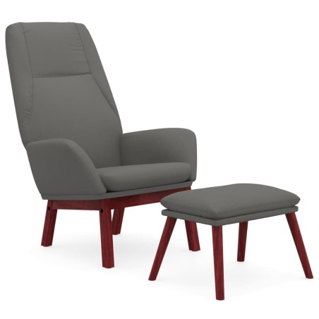 vidaXL Sillón de relax con taburete tela gris claro