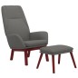 vidaXL Sillón de relax con taburete tela gris claro vidaXL Sillón de relax con taburete tela gris claro