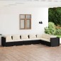 vidaXL Set de muebles de jardín 7 pzas y cojines ratán sintético negro vidaXL Set de muebles de jardín 7 pzas y cojines ratán sintético negro