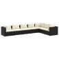 vidaXL Set de muebles de jardín 7 pzas y cojines ratán sintético negro vidaXL Set de muebles de jardín 7 pzas y cojines ratán sintético negro