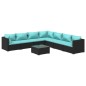 vidaXL Set de muebles de jardín 8 pzas y cojines ratán sintético negro