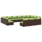 vidaXL Set muebles de jardín 13 piezas cojines ratán sintético marrón vidaXL Set muebles de jardín 13 piezas cojines ratán sintético marrón