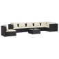 vidaXL Set de muebles de jardín 8 pzas y cojines ratán sintético negro vidaXL Set de muebles de jardín 8 pzas y cojines ratán sintético negro
