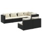 vidaXL Set de muebles de jardín 7 pzas y cojines ratán sintético negro vidaXL Set de muebles de jardín 7 pzas y cojines ratán sintético negro