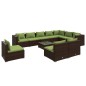 vidaXL Set muebles de jardín 11 pzas y cojines ratán sintético marrón vidaXL Set muebles de jardín 11 pzas y cojines ratán sintético marrón