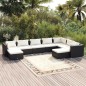 vidaXL Set de muebles de jardín 9 pzas y cojines ratán sintético negro vidaXL Set de muebles de jardín 9 pzas y cojines ratán sintético negro