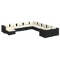 vidaXL Set de muebles de jardín 11 pzas cojines ratán sintético negro vidaXL Set de muebles de jardín 11 pzas cojines ratán sintético negro