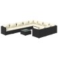 vidaXL Set de muebles de jardín 11 pzas cojines ratán sintético negro vidaXL Set de muebles de jardín 11 pzas cojines ratán sintético negro