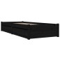 vidaXL Estructura de cama individual con cajones negro 90x190 cm vidaXL Estructura de cama individual con cajones negro 90x190 cm