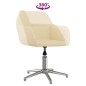 vidaXL Sillas de comedor giratorias 2 unidades tela color crema vidaXL Sillas de comedor giratorias 2 unidades tela color crema