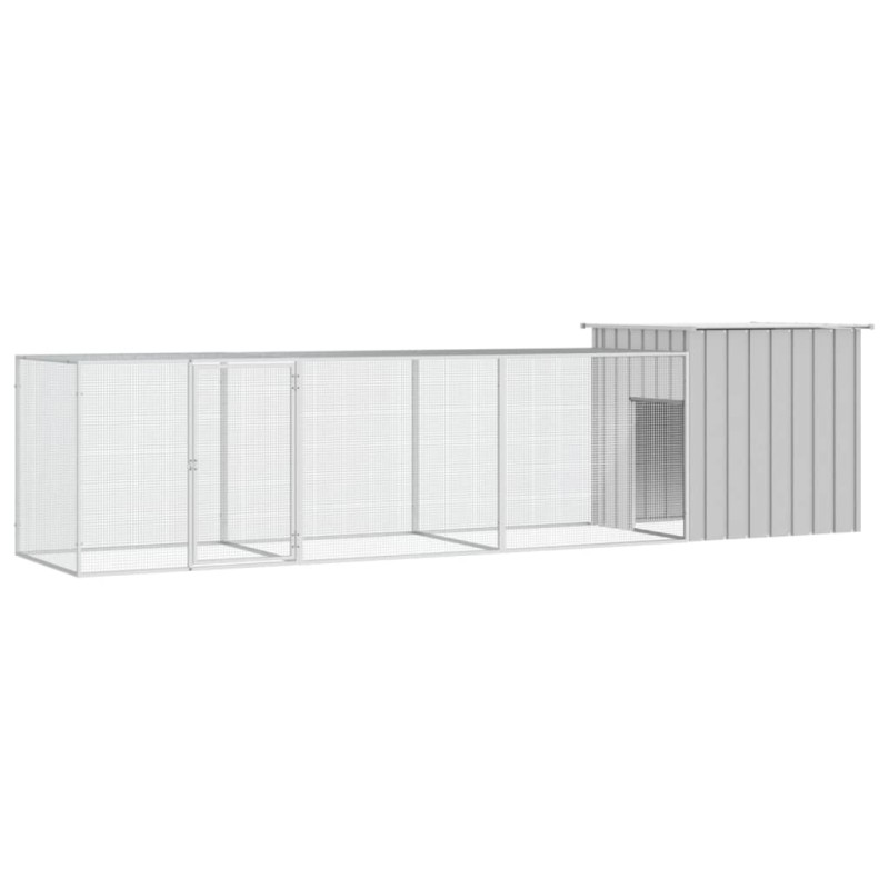 vidaXL Gallinero de acero galvanizado gris 400x91x100 cm vidaXL Gallinero de acero galvanizado gris 400x91x100 cm