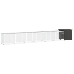 vidaXL Jaula de gallinas acero galvanizado antracita 700x91x100 cm