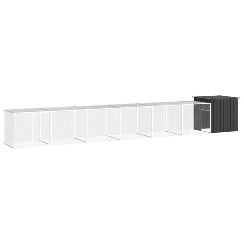 vidaXL Jaula de gallinas acero galvanizado antracita 700x91x100 cm vidaXL Jaula de gallinas acero galvanizado antracita 700x91x100 cm