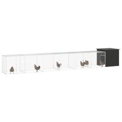 vidaXL Jaula de gallinas acero galvanizado antracita 700x91x100 cm