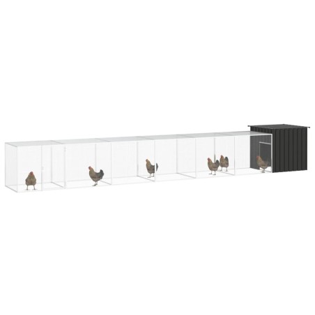 vidaXL Jaula de gallinas acero galvanizado antracita 700x91x100 cm