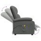 vidaXL Sillón de masaje elevable tela gris oscuro vidaXL Sillón de masaje elevable tela gris oscuro