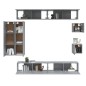 vidaXL Set de muebles de TV 8 pzas madera contrachapada gris sonoma vidaXL Set de muebles de TV 8 pzas madera contrachapada gris sonoma