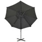 vidaXL Sombrilla voladiza con poste y luces LED gris antracita 300 cm vidaXL Sombrilla voladiza con poste y luces LED gris antracita 300 cm