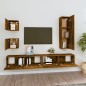 vidaXL Set de muebles de TV 5 pzas madera contrachapada roble ahumado