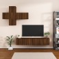 vidaXL Set de muebles de TV 7 pzas madera contrachapada marrón roble