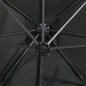 vidaXL Sombrilla voladiza con poste y luces LED gris antracita 300 cm vidaXL Sombrilla voladiza con poste y luces LED gris antracita 300 cm
