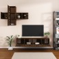 vidaXL Set de muebles de TV 7 pzas madera contrachapada marrón roble