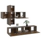 vidaXL Set de muebles de TV 7 pzas madera contrachapada marrón roble