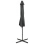 vidaXL Sombrilla voladiza con poste y luces LED gris antracita 300 cm vidaXL Sombrilla voladiza con poste y luces LED gris antracita 300 cm