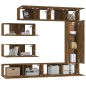 vidaXL Set de muebles de TV 7 pzas madera contrachapada roble ahumado vidaXL Set de muebles de TV 7 pzas madera contrachapada roble ahumado