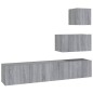 vidaXL Set de muebles para TV 4 pzas madera contrachapada gris Sonoma vidaXL Set de muebles para TV 4 pzas madera contrachapada gris Sonoma