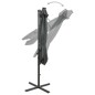 vidaXL Sombrilla voladiza con poste y luces LED gris antracita 300 cm vidaXL Sombrilla voladiza con poste y luces LED gris antracita 300 cm