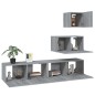 vidaXL Set de muebles para TV 4 pzas madera contrachapada gris Sonoma vidaXL Set de muebles para TV 4 pzas madera contrachapada gris Sonoma