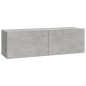 vidaXL Set de muebles de TV 4 pzas madera contrachapada gris hormigón
