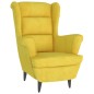 vidaXL Sillón orejero con taburete terciopelo amarillo mostaza vidaXL Sillón orejero con taburete terciopelo amarillo mostaza