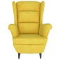 vidaXL Sillón orejero con taburete terciopelo amarillo mostaza vidaXL Sillón orejero con taburete terciopelo amarillo mostaza