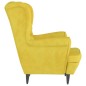 vidaXL Sillón orejero con taburete terciopelo amarillo mostaza vidaXL Sillón orejero con taburete terciopelo amarillo mostaza