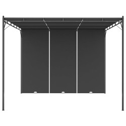 vidaXL Cenador de jardín con cortina lateral gris antracita 3x3x2,25 m