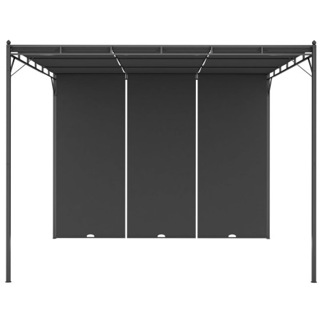 vidaXL Cenador de jardín con cortina lateral gris antracita 3x3x2,25 m