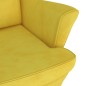 vidaXL Sillón orejero con taburete terciopelo amarillo mostaza vidaXL Sillón orejero con taburete terciopelo amarillo mostaza